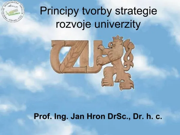 Principy tvorby strategie rozvoje univerzity
