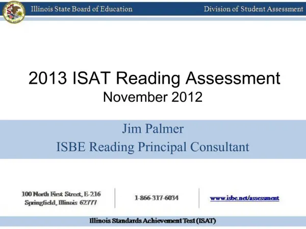 2013 ISAT Reading Assessment November 2012