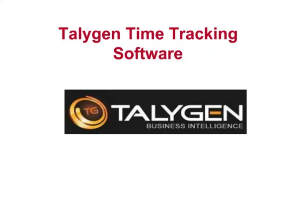 Talygen Time Tracking 
Software