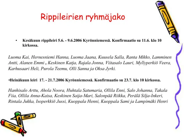 Rippileirien ryhm jako