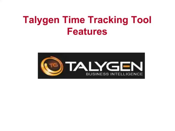 Talygen Time Tracking Tool