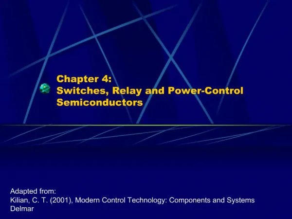 Chapter 4: Switches, Relay and Power-Control Semiconductors