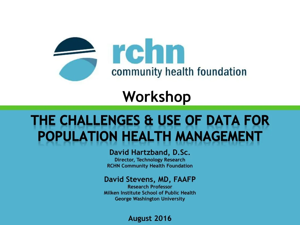 the challenges use of data for population health management