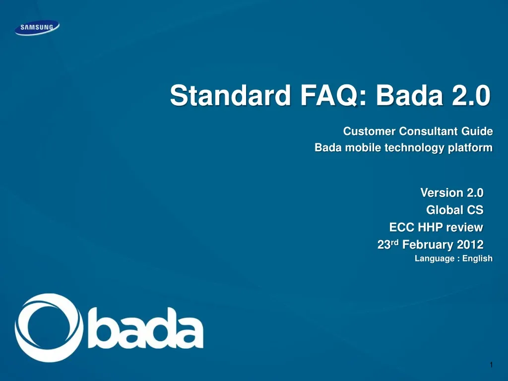 standard faq bada 2 0