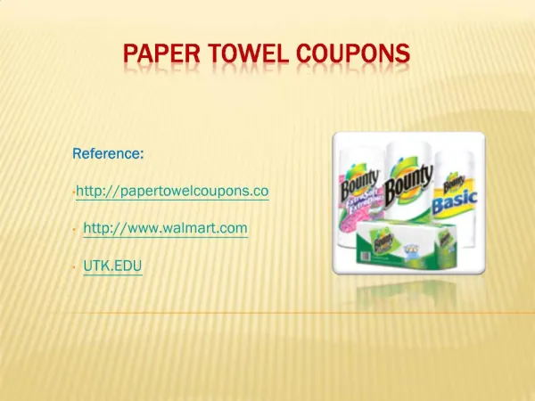 Free Paper Towel Discount Coupons