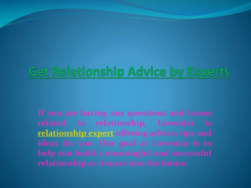 get relationship advice by experts