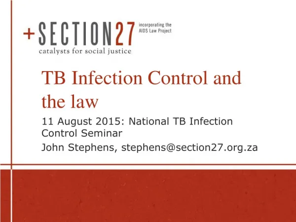TB Infection Control and the law