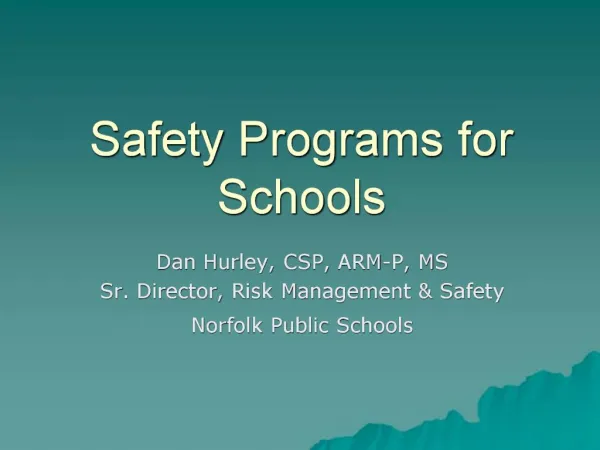 Safety Programs for Schools