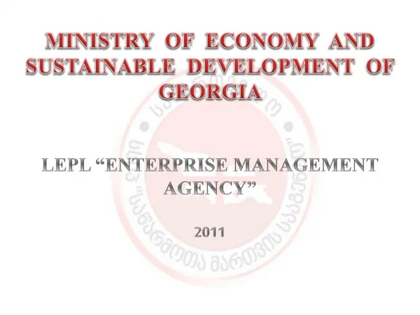 MINISTRY OF ECONOMY AND SUSTAINABLE DEVELOPMENT OF GEORGIA