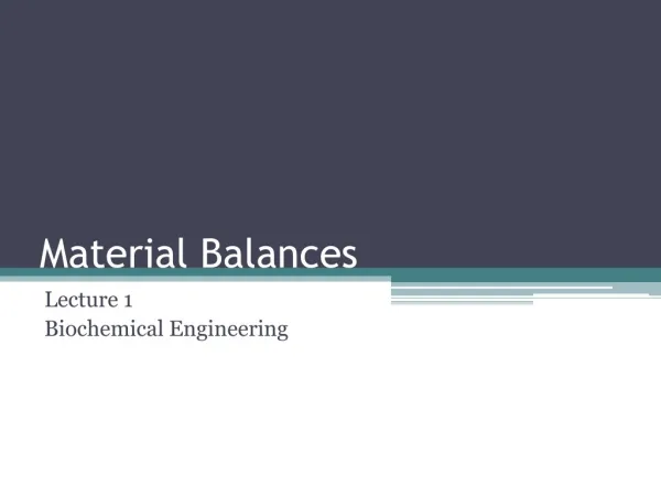 Material Balances