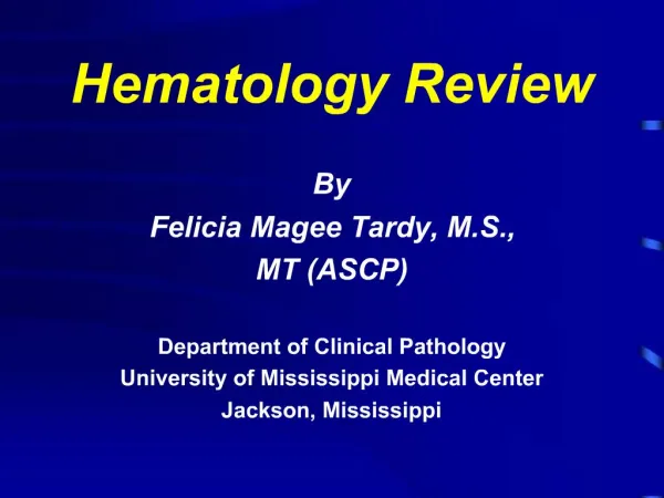 Hematology Review