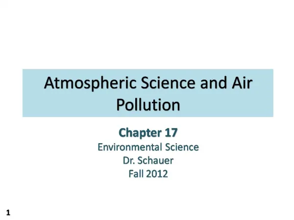 Atmospheric Science and Air Pollution