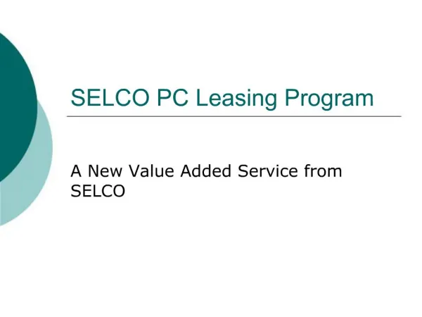 SELCO PC Leasing Program