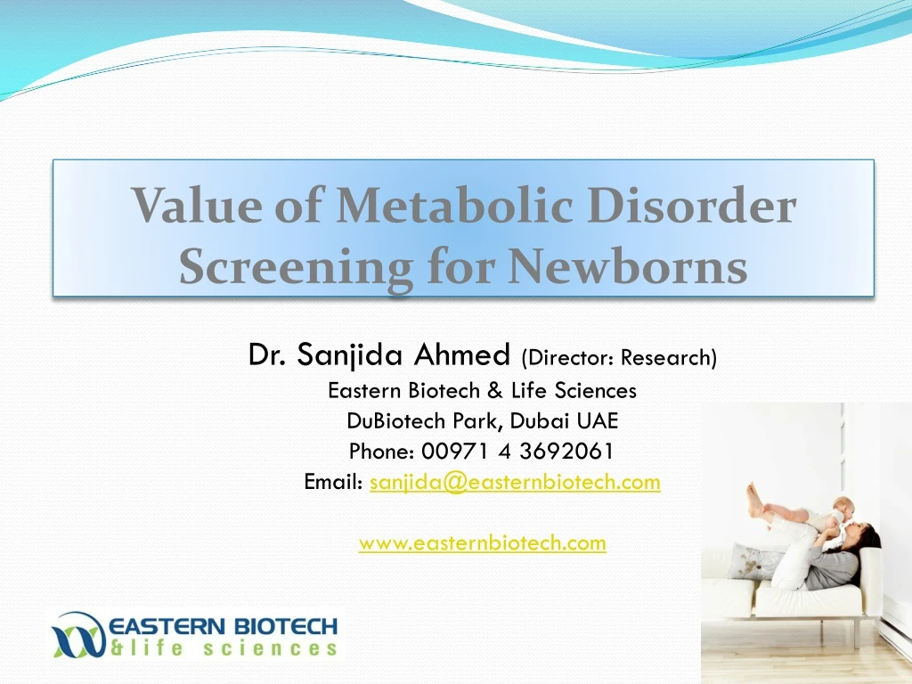 value of metabolic disorder screening for newborns