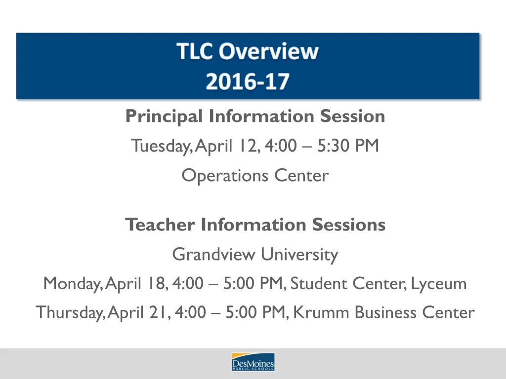 tlc overview 2016 17