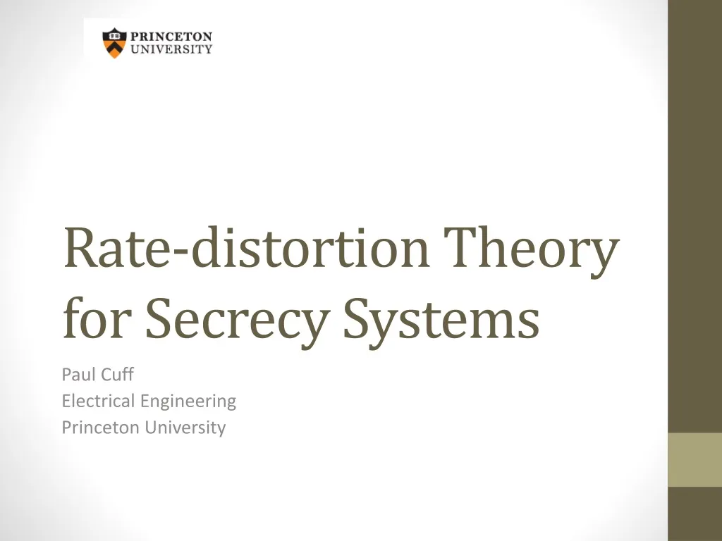 rate distortion theory for secrecy systems