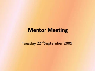 Mentor Meeting - slide 1