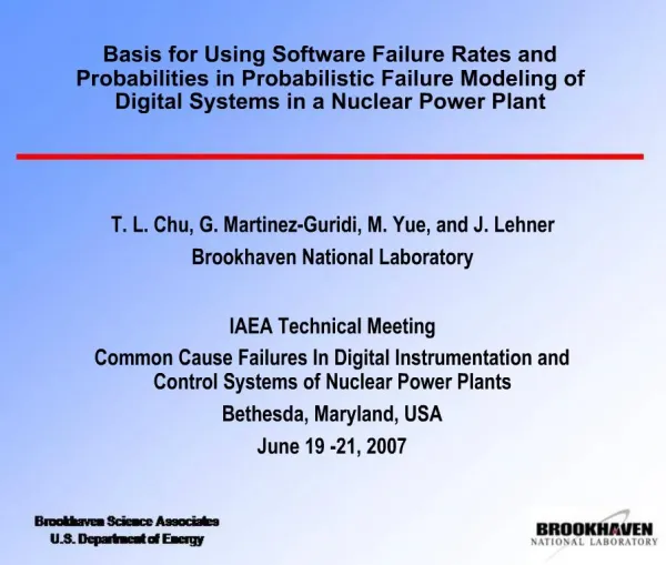 Basis for Using Software Failure Rates and Probabilities in Probabilistic Failure Modeling of Digital Systems in a Nucle