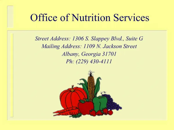 Office of Nutrition Services