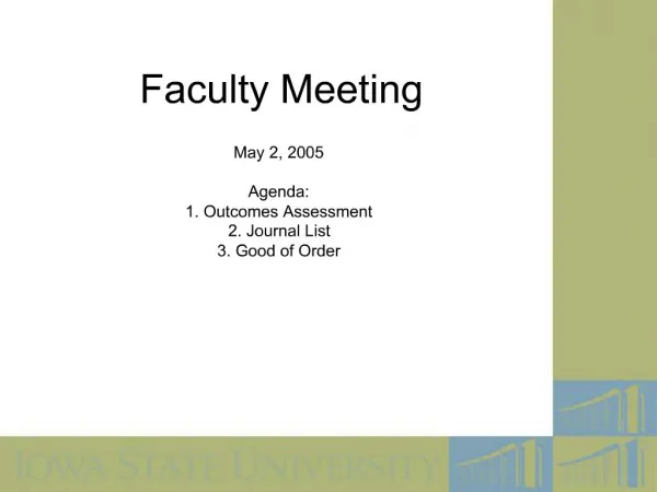 Faculty Meeting