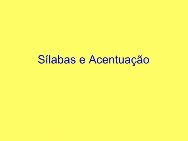 S labas e Acentua o