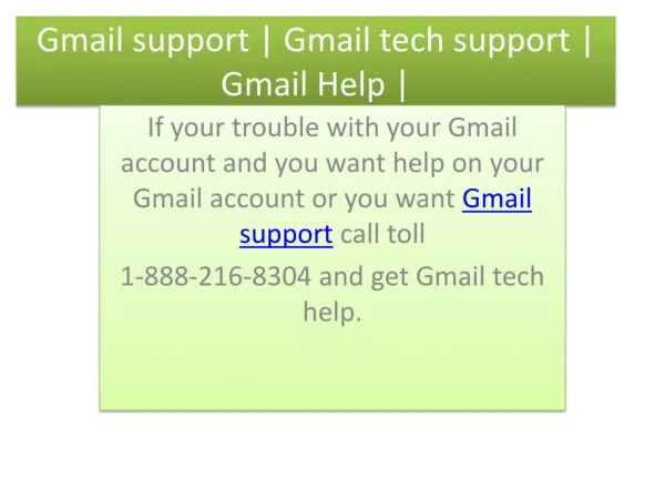 Gmail tech support | Gmail support |