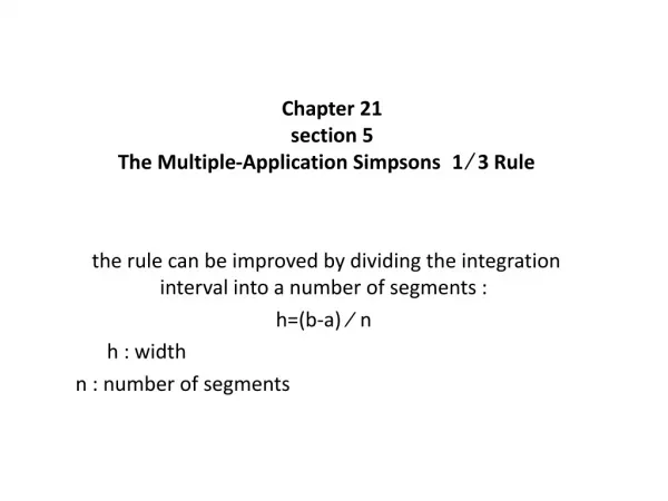 Chapter 21 section 5 1 ? 3 Rule The Multiple-Application S impsons
