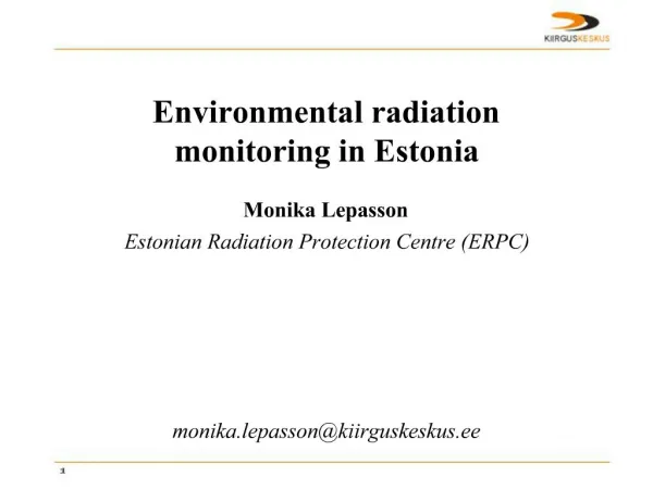 Environmental radiation monitoring in Estonia
