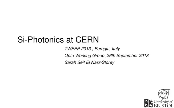 Si-Photonics at CERN