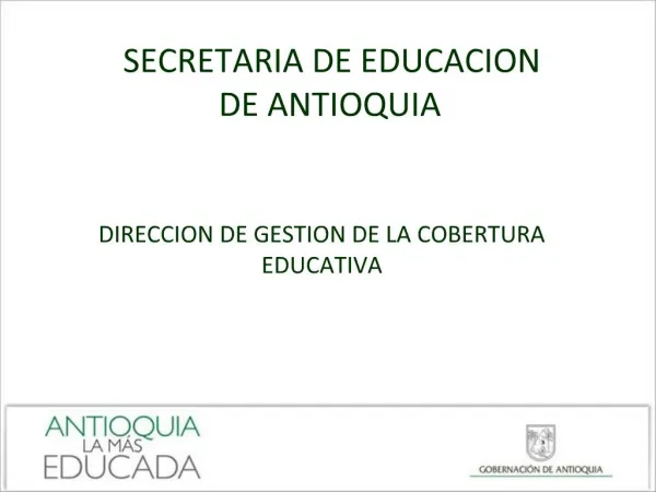 DIRECCION DE GESTION DE LA COBERTURA EDUCATIVA