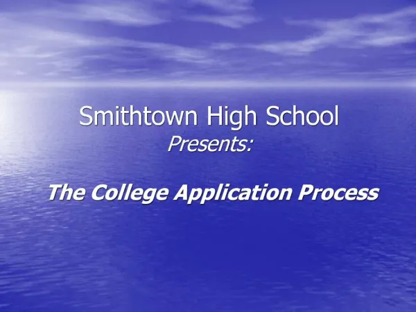 Smithtown High School Presents:
