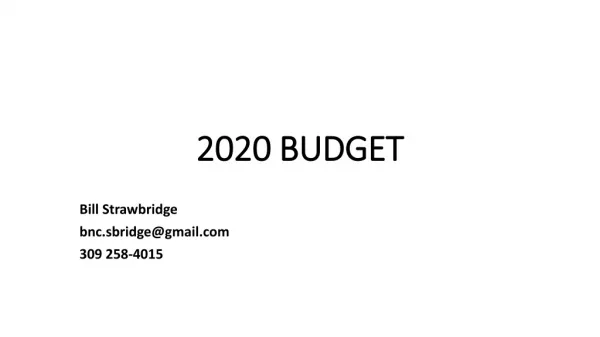 2020 BUDGET