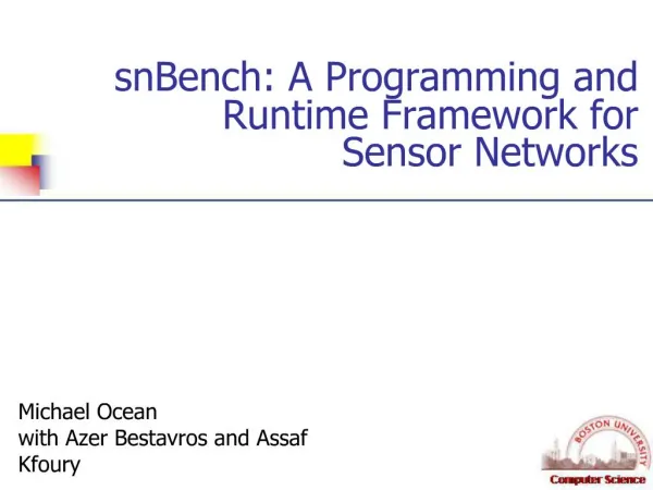 SnBench: A Programming and Runtime Framework for Sensor Networks