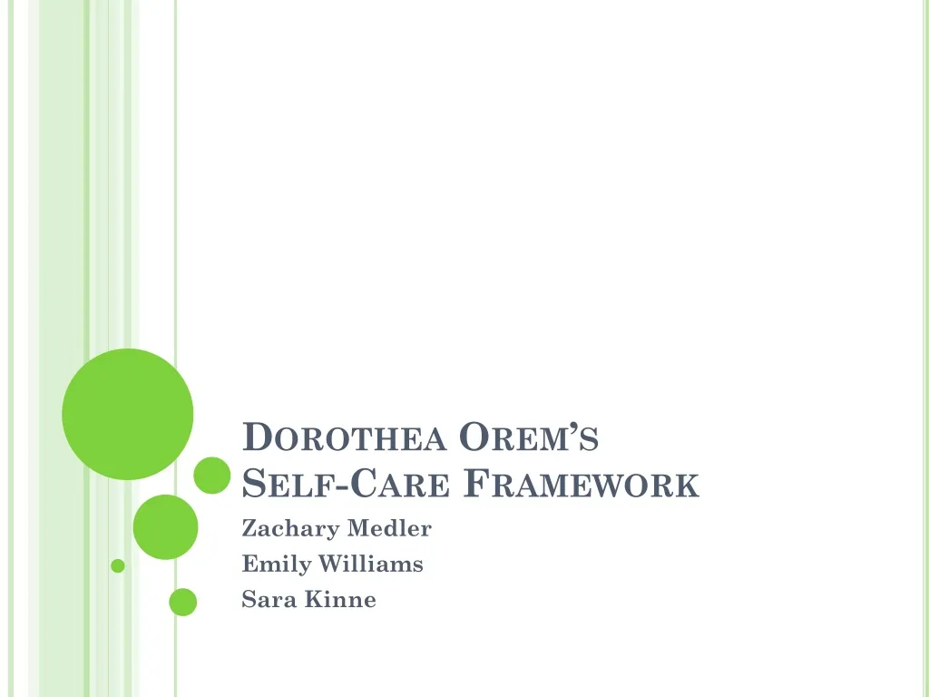 dorothea orem s self care framework