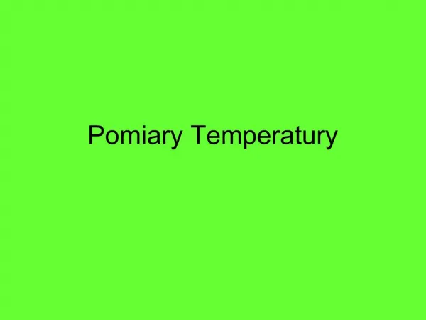 Pomiary Temperatury