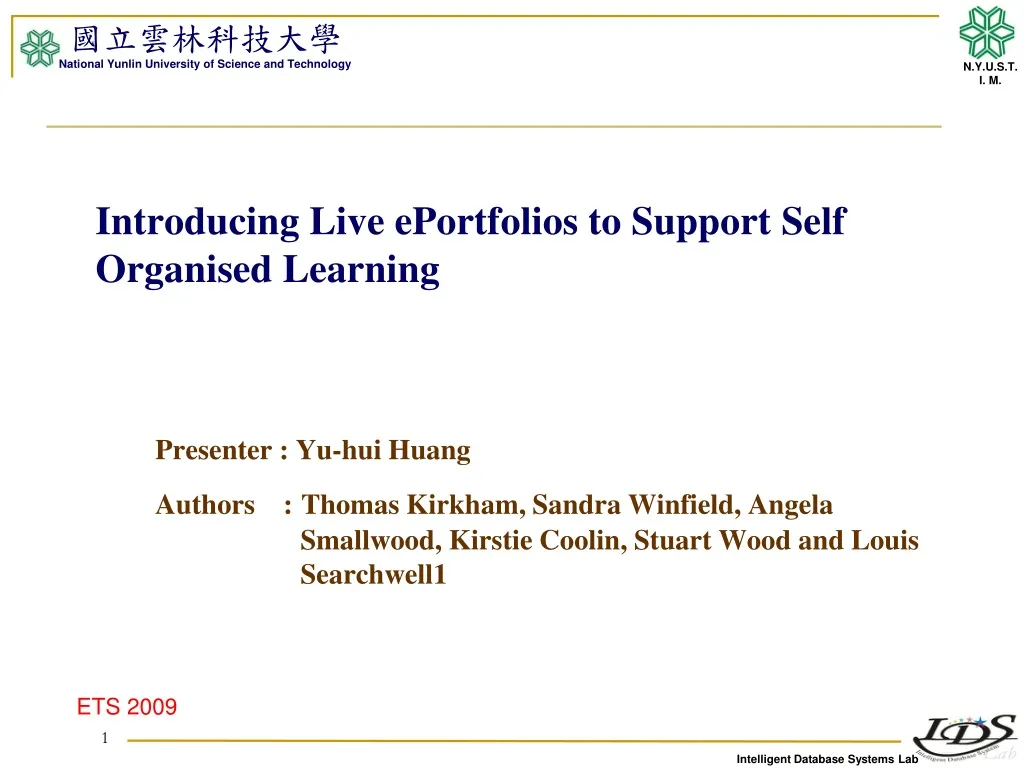 introducing live eportfolios to support self organised learning