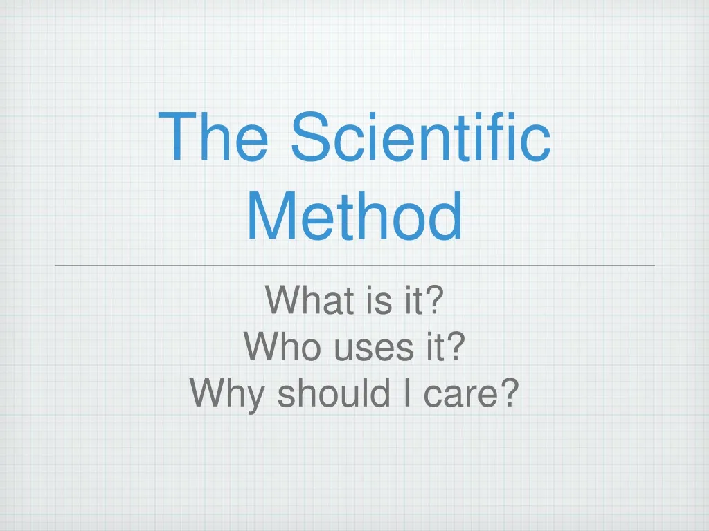 the scientific method