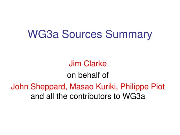 WG3a Sources Summary