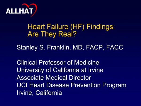 Heart Failure HF Findings: Are They Real