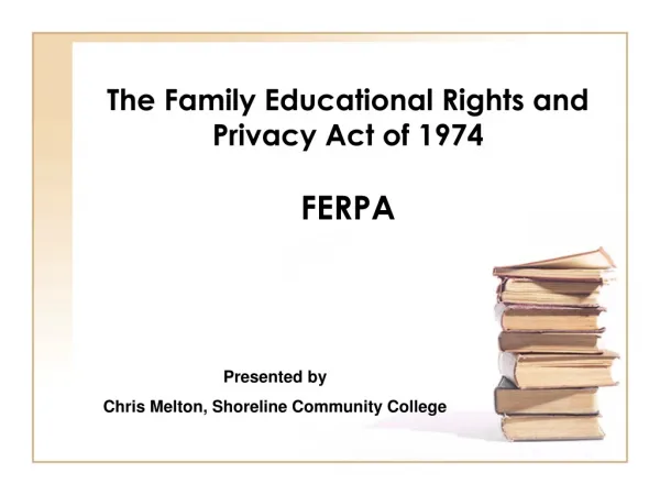 The Family Educational Rights and Privacy Act of 1974 FERPA