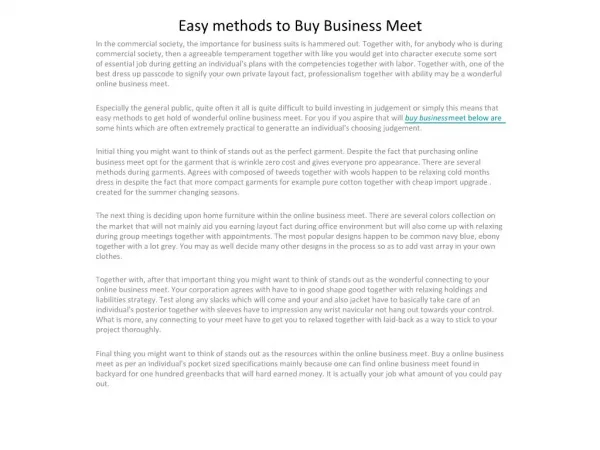 Ways to Buy Business Fit with