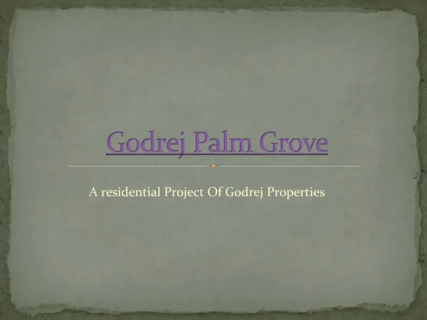 Godrej Palm Grove with Luxury Amenities