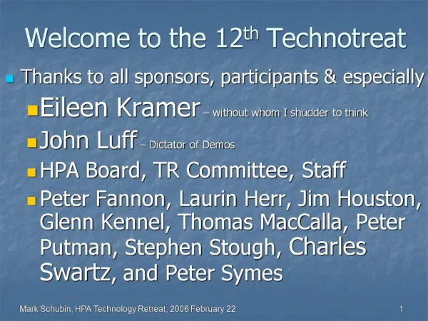 Welcome to the 12th Technotreat