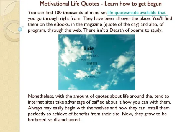 Motivational Life Quotes - Learn how to get
