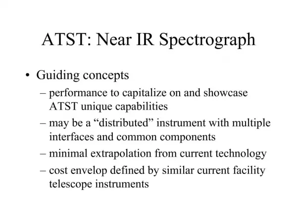 ATST: Near IR Spectrograph