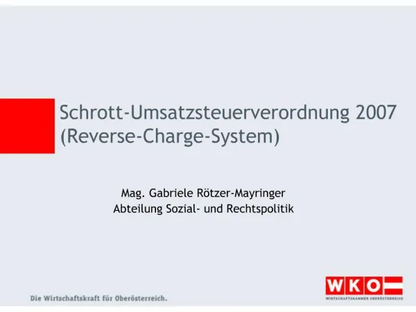 Schrott-Umsatzsteuerverordnung 2007 Reverse-Charge-System