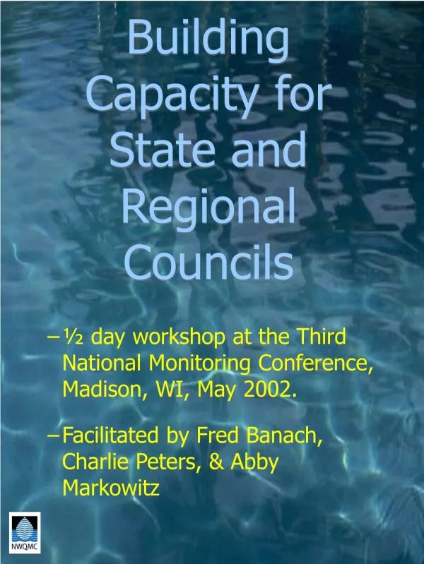 Building Capacity for State and Regional Councils