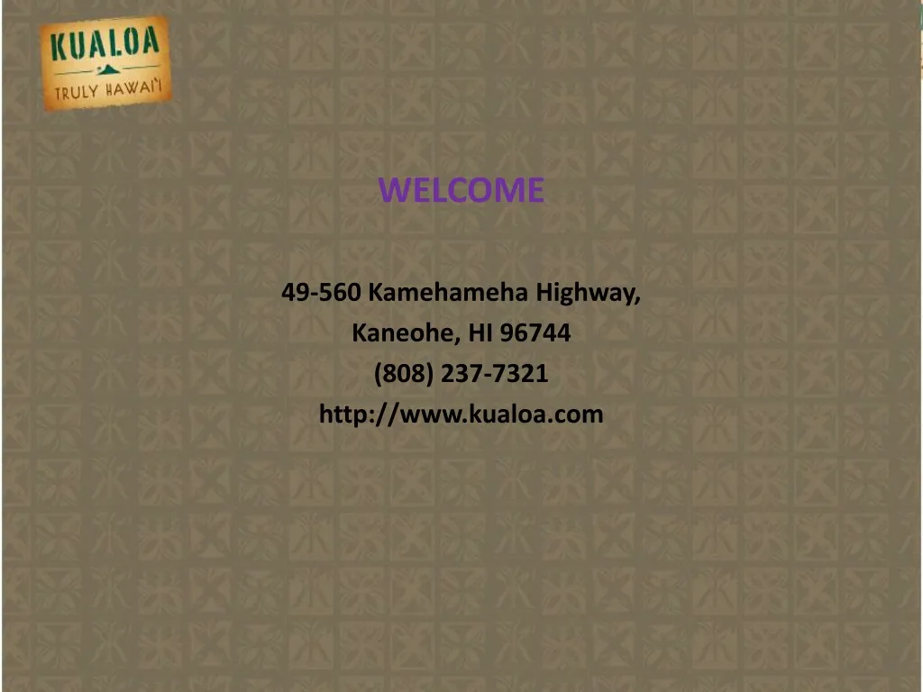 welcome 49 560 kamehameha highway kaneohe