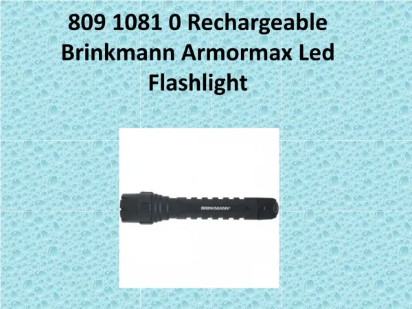809 1081 0 Rechargeable Brinkmann Armormax Led Flashlight