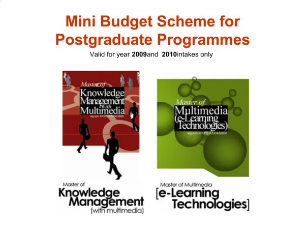 Mini Budget Scheme for Postgraduate Programmes